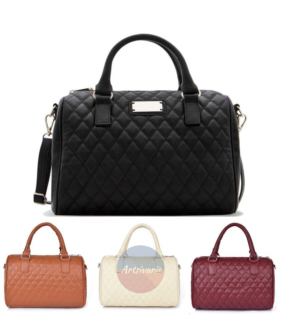 NEW Women Quilted Leather Satchel Elegant Crossbody Shoulder Bag Handbag Purse