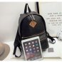 Stylish Men Women Black Leather Backpack Sport Travel School Book Shoulder Bag