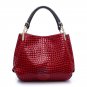 Stylish Leather Handbag Women Shoulder Bag Evening Purse Croco Embossed Tote Bag