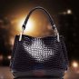 Stylish Leather Handbag Women Shoulder Bag Evening Purse Croco Embossed Tote Bag