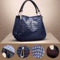Stylish Leather Handbag Women Shoulder Bag Evening Purse Croco Embossed Tote Bag