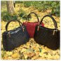 Stylish Leather Handbag Women Shoulder Bag Evening Purse Croco Embossed Tote Bag