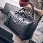 Elegant Big Vacation Handbag Black Leather Messenger Women Bag Travel Purse Tote