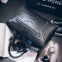 Elegant Big Vacation Handbag Black Leather Messenger Women Bag Travel Purse Tote