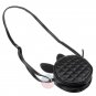 Artsivaris Women Rabbit Bunny Ears Leather Handbag Black Round Messenger Bag