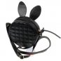 Artsivaris Women Rabbit Bunny Ears Leather Handbag Black Round Messenger Bag