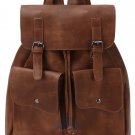 Artsivaris NEW Brown Leather Backpack College School Travel Vintage Satchel Bag