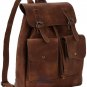 Artsivaris NEW Brown Leather Backpack College School Travel Vintage Satchel Bag