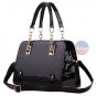 Stylish Women Handbag Black Leather Shoulder Bags Lady Messenger Purse Bag