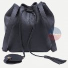 Stylish Women Purse Black Tassel Handbag Drawstring Travel Book Satchel Hobo Bag