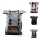 Artsivaris Roll Top 14" Laptop Travel School Bag Polyester Leather Backpack