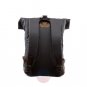 Artsivaris Roll Top 14" Laptop Travel School Bag Polyester Leather Backpack