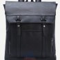 Vintage Black Leather Backpack Flap Buckle Shoulder Bag School Travel Rucksack
