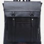 Vintage Black Leather Backpack Flap Buckle Shoulder Bag School Travel Rucksack