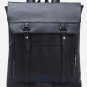 Vintage Black Leather Backpack Flap Buckle Shoulder Bag School Travel Rucksack