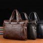 Artsivaris Men Business Briefcase Leather Laptop Computer Travel Messenger Bag