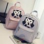 Stylish 2pc Owl Design Bag Leather Rucksack Travel School Casual Women Backpack
