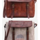 Stylish Vintage Buckled Sling Leather Messenger Bag Travel School Book Satchel