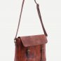 Stylish Vintage Buckled Sling Leather Messenger Bag Travel School Book Satchel