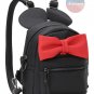 Stylish Mouse Black Red Oversized Bow Tie Bag Leather Women Backpack