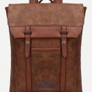 Vintage Brown Leather Backpack Flap Buckle Shoulder Bag School Travel Rucksack