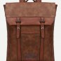 Vintage Brown Leather Backpack Flap Buckle Shoulder Bag School Travel Rucksack