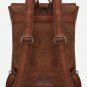Vintage Brown Leather Backpack Flap Buckle Shoulder Bag School Travel Rucksack