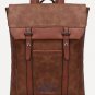 Vintage Brown Leather Backpack Flap Buckle Shoulder Bag School Travel Rucksack