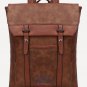 Vintage Brown Leather Backpack Flap Buckle Shoulder Bag School Travel Rucksack