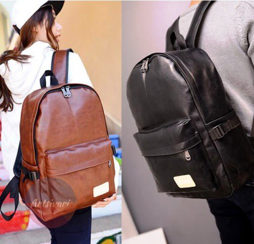 Stylish Vintage Leather Backpack Laptop Satchel Travel School Shoulder Book Bag