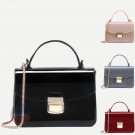 Stylish Pushlock Handbag Plastic Messenger Bag Chain Clutch Fashion Satchel