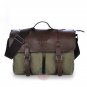 Artsivaris Men Canvas Leather Business Briefcase Travel Large Messenger Bag