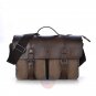 Artsivaris Men Canvas Leather Business Briefcase Travel Large Messenger Bag