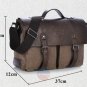 Artsivaris Men Canvas Leather Business Briefcase Travel Large Messenger Bag