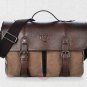 Artsivaris Men Canvas Leather Business Briefcase Travel Large Messenger Bag