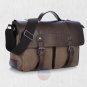 Artsivaris Men Canvas Leather Business Briefcase Travel Large Messenger Bag