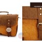 Artsivaris Horse Leather Waterproof Canvas Messenger Vintage School Travel Bag