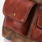 Stylish Vintage Classic Brown Leather Bag Travel School Drawstring Book Backpack