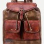 Stylish Vintage Classic Brown Leather Bag Travel School Drawstring Book Backpack