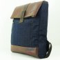 Artsivaris Vintage Denim Leather Rucksack 13" Laptop Backpack Medium Travel Bag