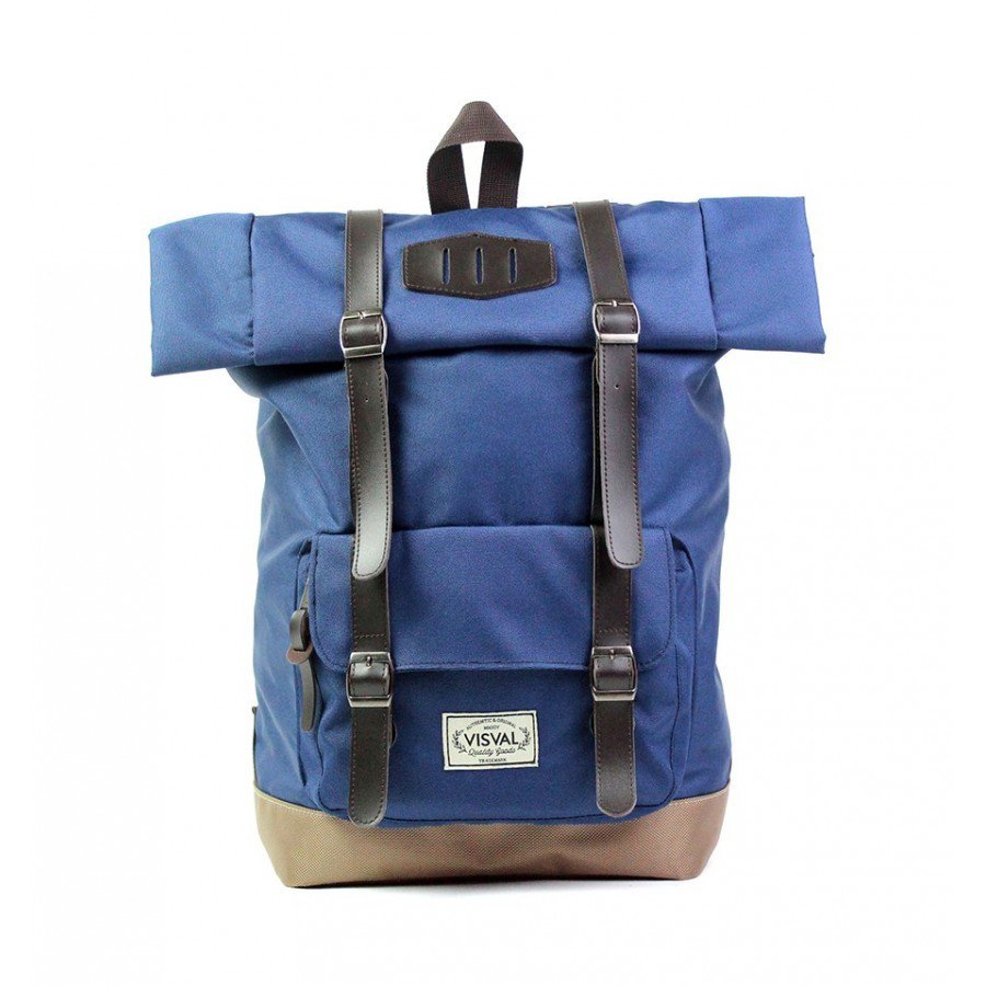 Stylish Roll Top Backpack Laptop 14" Macbook Pro Bag Vintage School Rucksack