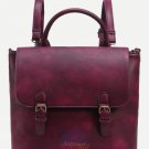 Artsivaris Vintage Leaather Burgundy Backpack Travel School College Bag Rucksack