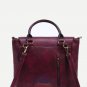 Artsivaris Vintage Leaather Burgundy Backpack Travel School College Bag Rucksack