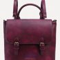 Artsivaris Vintage Leaather Burgundy Backpack Travel School College Bag Rucksack