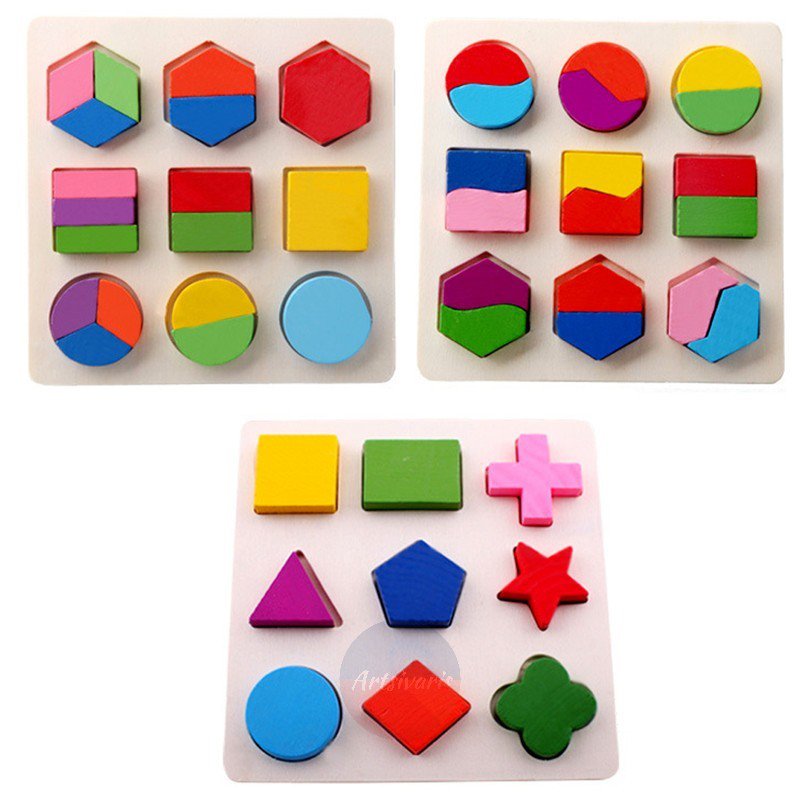 New Wooden Geometry Educational Toys Baby Kids Learning Smart Puzzle Gift