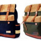 Stylish Vintage Canvas Backpack 14" Laptop Satchel Travel Hiking School Book Bag