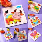 NEW Wooden Blocks Animals Cartoon Puzzle Kids Baby Educational Vocabulary Toys
