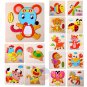 NEW Wooden Blocks Animals Cartoon Puzzle Kids Baby Educational Vocabulary Toys