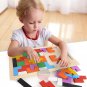 Wooden Tangram Brain Teaser Puzzle Toys Tetris Game Educational Kid's Play Toy