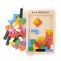 Wooden Tangram Brain Teaser Puzzle Toys Tetris Game Educational Kid's Play Toy